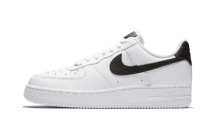 07 White Black Pebbled Leather
