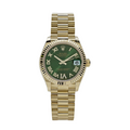 Date just ladies yellow gold diamond green dial 31mm