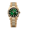 Day-date yellow gold green diamond dial 36mm