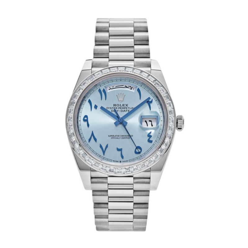 Day-date ice blue arabic dial diamond 40mm