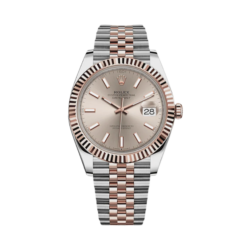 Date just rose gold sundust dial 41mm