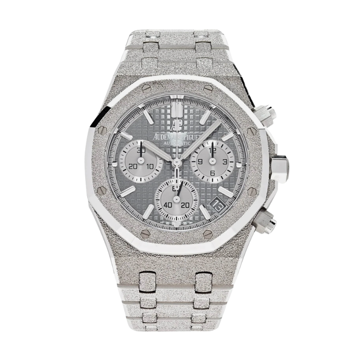 Royal oak frosted white gold