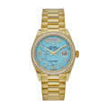 Day-date yellow gold turquoise diamond dial 36mm