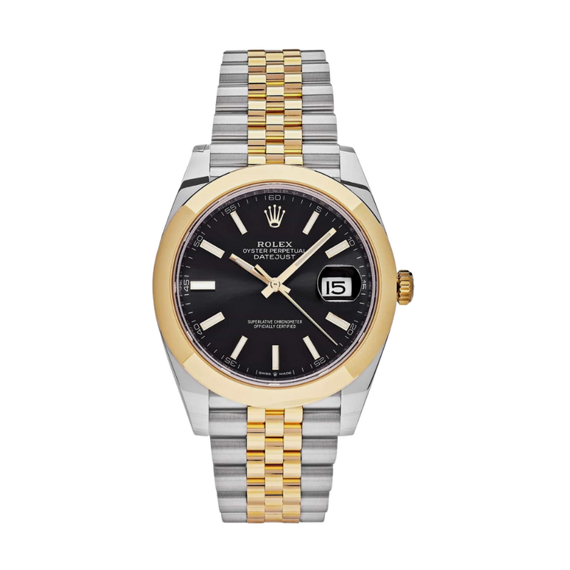 Date just yellow gold black dial 41mm