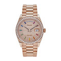Day-date rose gold diamond pave dial 36mm