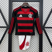 Kit Criança Flamengo Principal Manga Comprida 2025/26